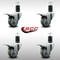 Service Caster 3'' SS Gray Poly Swivel 1-5/8'' Expanding Stem Caster Set Total Lock Brake, 4PK SCC-SSEXTTL20S314-PPUB-158-4 - alternate 2